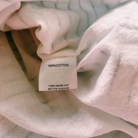 White Skirt with Black Stripes & Tortoise Buttons - Picture 15 of 16